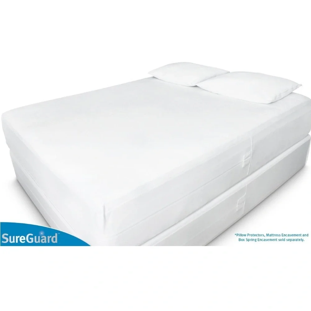 White Hypoallergenic Waterproof Pillow Protectors. Set of 2.